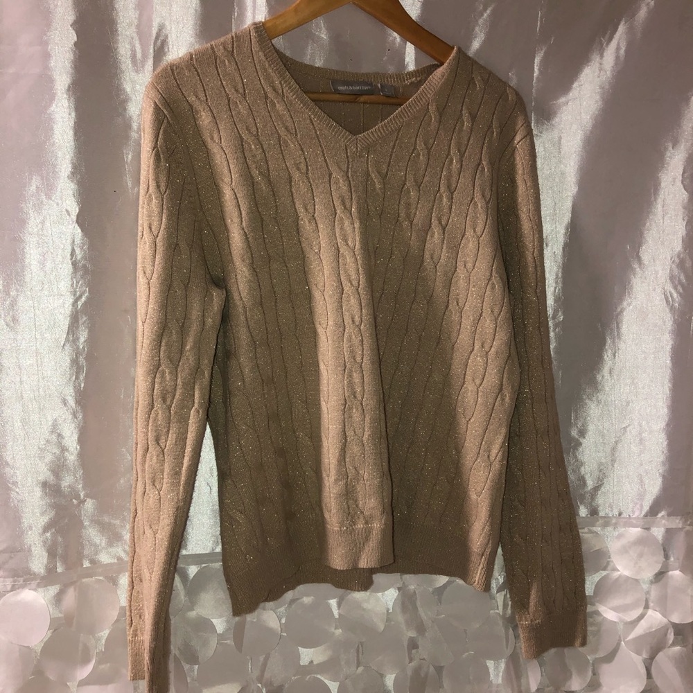 Croft and Barrow L gold shimmer sparkle sweater